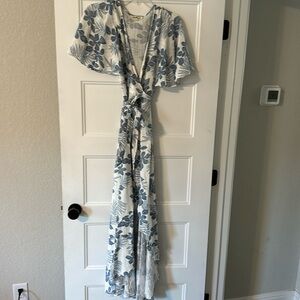 Maxi Wrap dress with floral detail